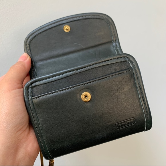 Forest Green Multifunction Purse (7219) Vintage Coach Leather Unisex Wallet - Picture 9 of 15